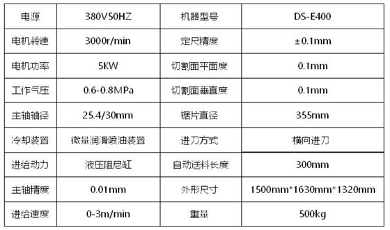 全自动角码锯技术参数